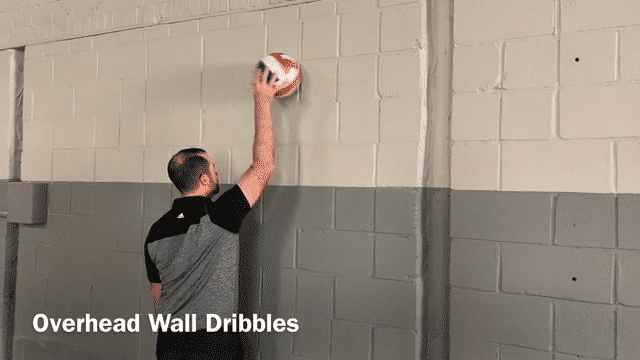 overhead wall dribbles exercise