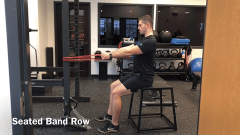 Seated band row exercise